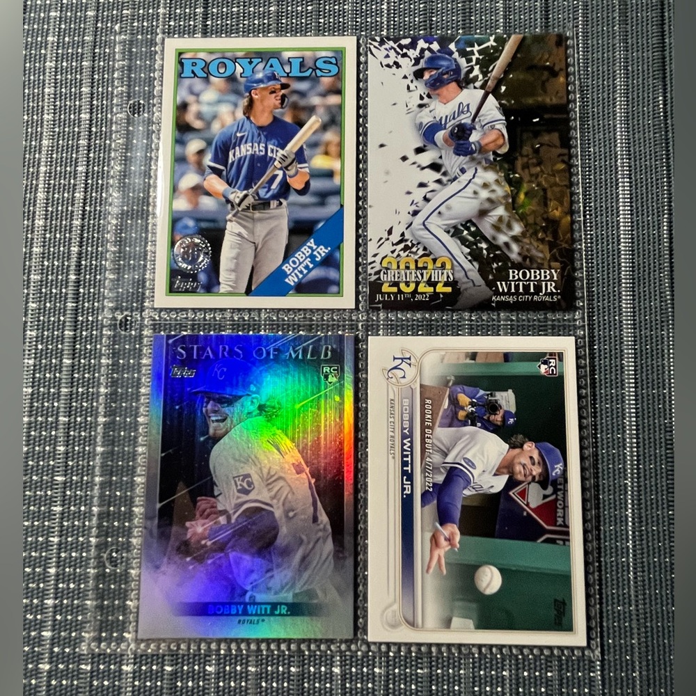 ⚾️ New Bobby Witt Jr., KC Topps MLB Baseball Cards, Collection of 4, (Lot 3)